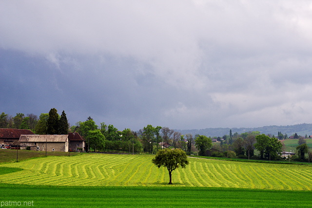 Photo de nuages sur la campagne de Haute Savoie prs du village de Sillingy