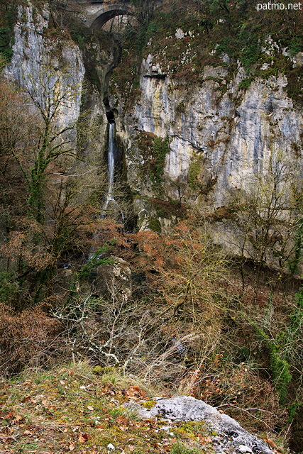 Picture of Barbennaz waterfall in the canyon of Fornant river