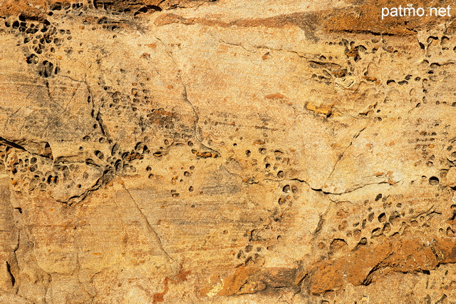 Photographie de dtails d'un rocher sur la cte mditerranenne au Pradet