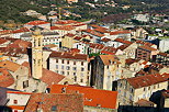 Photo du clocher et des tots de la ville de Corte vus depuis la citadelle - Haute Corse