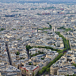 Photographie des tots de Paris, du rond point de l'Etoile et de l'Arc de Triomphe vus de la tour Eiffel