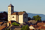 Photographie de l'glise et du clocher du village de Clermont en Genevois