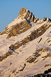 Photo de la Pointe Perce en fin d'hiver dans le Massif des Aravis