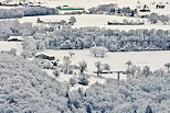 Photographie d'un paysage rural sous la neige  proximit de Frangy en Haute Savoie