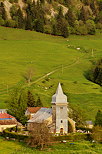 Image de l'glise du village des Bouchoux dans les montagnes du Jura