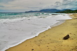 Image of Gigaro beach in Provence with waves and clouds