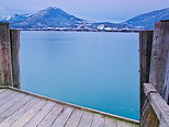 Photographie du lac d'Annecy depuis l'embarcadre du port de Menthon Saint Bernard