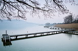Photo du lac d'Annecy  l'aube