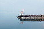 Photo de l'arrive du crpuscule sur le Lac Lman  Thonon les Bains