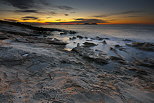 Photo de la plage du Bau Rouge et de la Presqu'le de Giens  l'aube.